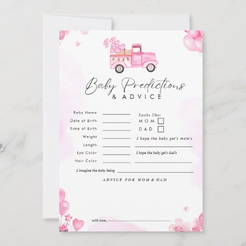 Watercolor Pink Car Baby Prediction  Advice 