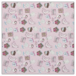 Watercolor Pink Christmas inspired Fabric