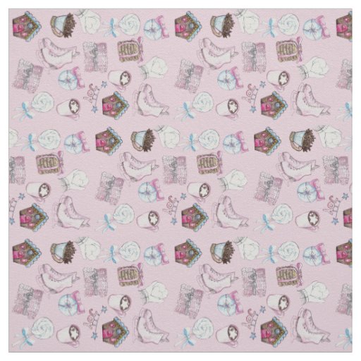 Watercolor Pink Christmas inspired Fabric