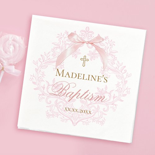  watercolor pink crest | Baptism