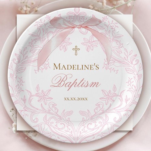  watercolor pink crest | Baptism