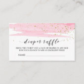 Watercolor Pink Diaper Raffle Invitation Insert (Front)