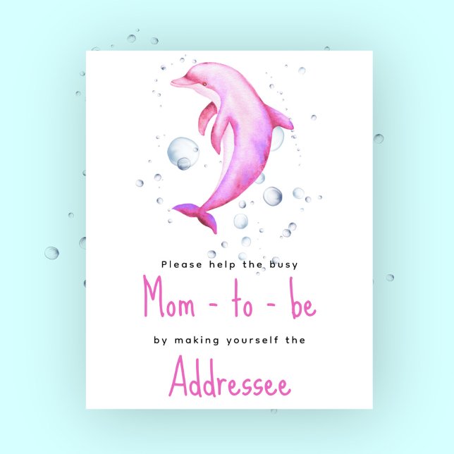 Watercolor pink dolphin - Mom to be addressee Poster (Creator Uploaded)