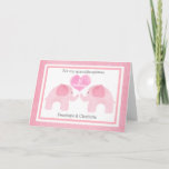 Watercolor Pink Elephant Twins 1st Birthday Card<br><div class="desc">Personalized pink elephant 1st birthday twins card. It features two pink watercolor elephants on the front of the greeting card with a pink watercolor heart that says "1st Birthday". You will be able to easily personalize the front with the children's names. The inside card message and the back of the...</div>