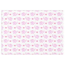 watercolor pink elephants and hearts tablecloth