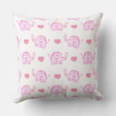 watercolor pink elephants outdoor pillow (Back)