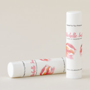 Watercolor pink eye makeup branding lip balm
