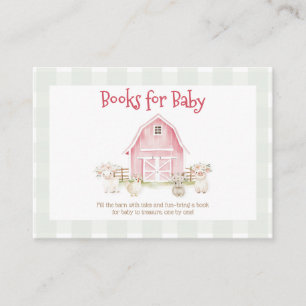 Watercolor Pink Farm Animals Books for Baby Cards