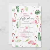 Watercolor Pink Flamingo Baby Shower Invitation (Front)