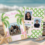 Watercolor Pink Flamingo Beach Christmas Photo Holiday Card<br><div class="desc">PreppyPrint.com - Celebrate the season with a splash of sunshine and tropical cheer—featuring festive pink flamingos in watercolor,  ready to bring warm Christmas vibes your way. Transfer this design onto the products of your choice too! Please visit my designer store,  PreppyPrint.com,  for coordinating items.</div>