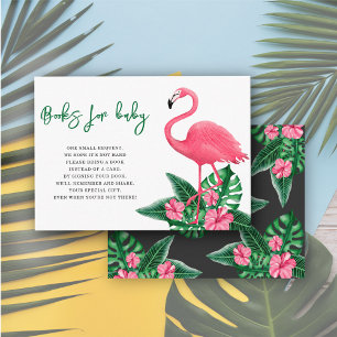 Watercolor pink flamingo - books for baby enclosure card