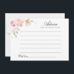 watercolor pink floral advice card<br><div class="desc">A simple floral design with gold and pink watercolor flowers. Feel free to change the colors and text details.</div>