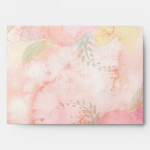 Watercolor Pink Floral Background Envelope