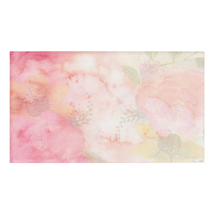 Watercolor Pink Floral Background Name Tag | Zazzle