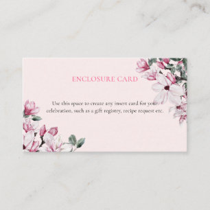Watercolor Pink Floral Botanical Bridal Shower Enclosure Card