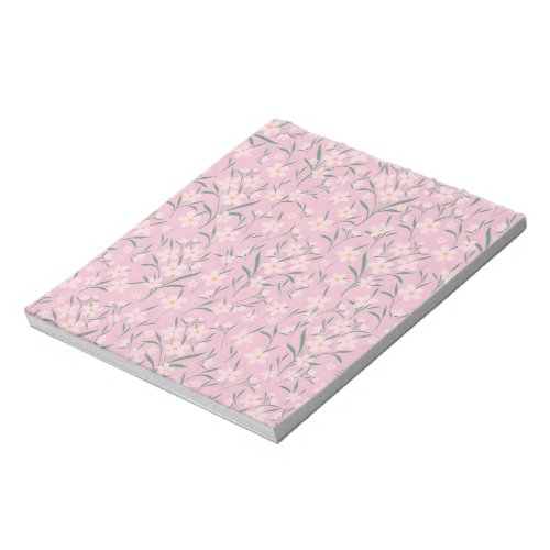 Watercolor Pink Floral Botanical Pale Pink design Notepad