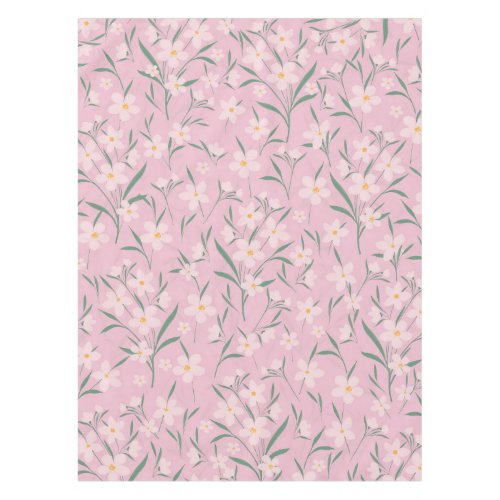 Watercolor Pink Floral Botanical Pale Pink design Tablecloth