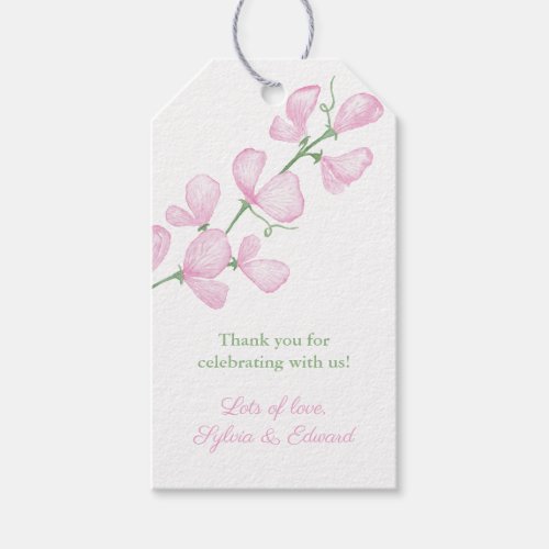 Watercolor Pink Floral Bridal Shower Favor Tags