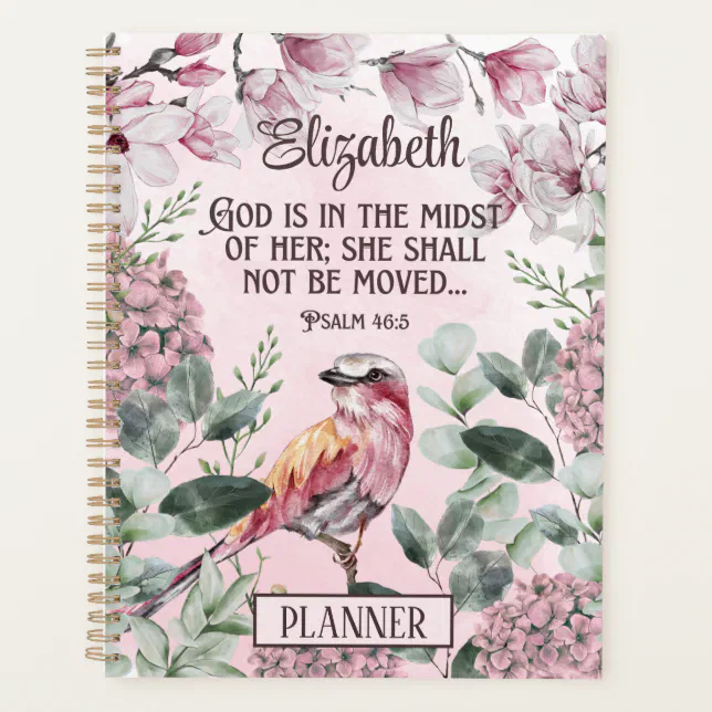 Watercolor Pink Floral Christian Scripture for Her Planner | Zazzle