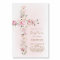 watercolor pink floral cross Baptism Invitation