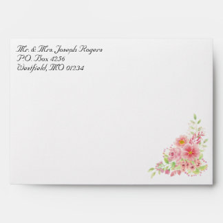 Watercolor Pink Floral Envelopes