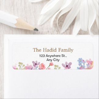 Watercolor Pink Floral Label