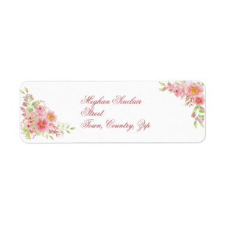 Watercolor Pink Floral Label