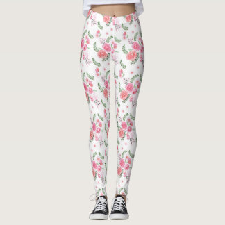 Watercolor Pink Floral Legging
