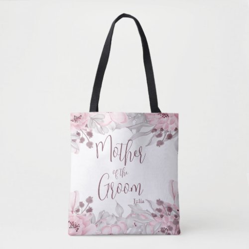  Watercolor Pink Floral Mother of Groom    Tote Bag