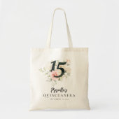 Quinceanera Lettering Tote Bag - Natural Canvas Reusable Shopping Bag, Two Sizes Available