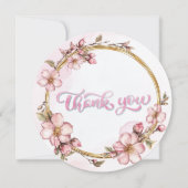 Watercolor Pink Floral Thank You  (Front)