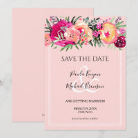 Watercolor Pink Floral Wedding