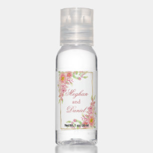 Watercolor Pink Floral Wedding  Hand Sanitizer