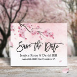 Watercolor Pink Floral Wedding Save the Date Announcement Postcard<br><div class="desc">Elegant Pink Floral Cherry Blossom Wedding Save the Date Announcements.</div>