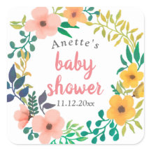 Watercolor Pink Florals | Baby Shower