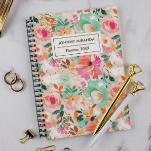 Watercolor Pink Flower Month and Week Planner