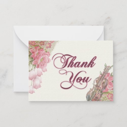 Watercolor Pink Flower Note Card