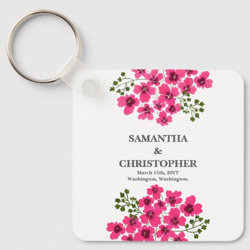 Watercolor Pink Flowers-53431 Keychain