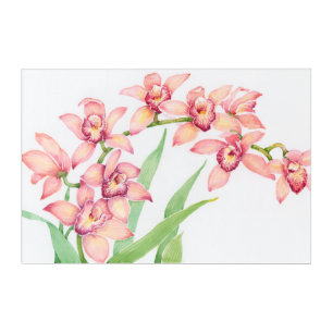 Watercolor Pink Flowers Acrylic Print