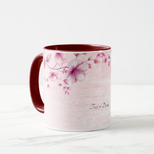 Watercolor Pink Flowers Coffee Mug
