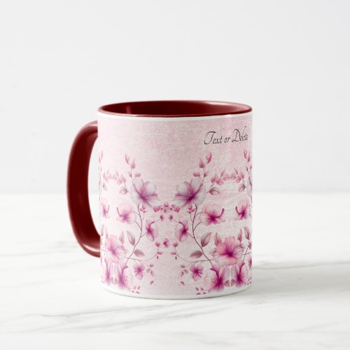 Watercolor Pink Flowers Coffee Mug