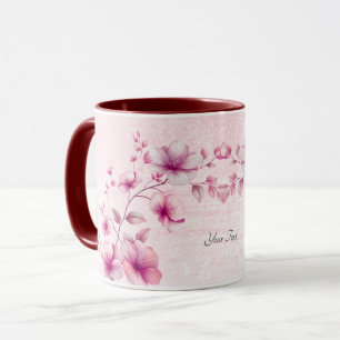 Watercolor Pink Flowers Coffee Mug