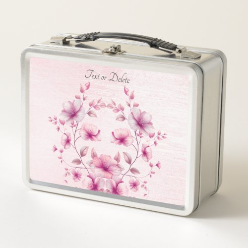 Watercolor Pink Flowers Lunchbox