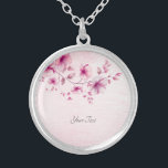 Watercolor Pink Flowers Necklace<br><div class="desc">Beautiful Watercolor Pink Flowers Necklace</div>