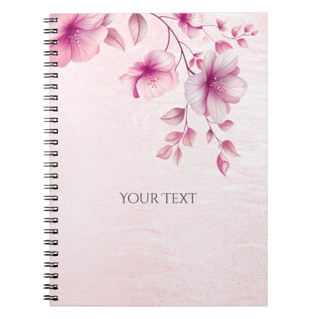 Watercolor Pink Flowers Notebook (Front)