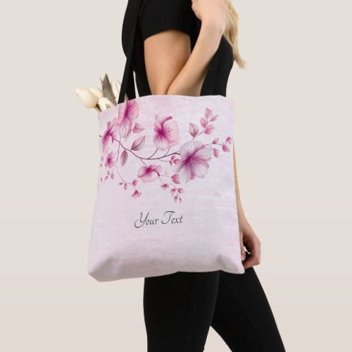 Watercolor Pink Flowers Tote Bag