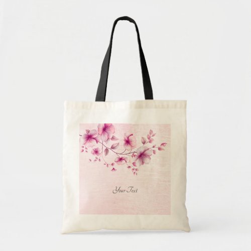 Watercolor Pink Flowers Tote Bag