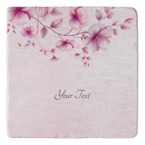 Watercolor Pink Flowers Trivet