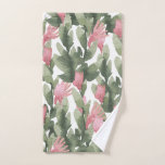 Watercolor Pink Gable Green Abstract Cactus Floral Hand Towel at Zazzle