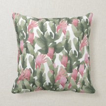 Watercolor pink gable green abstract cactus floral